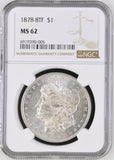 1878-P 8TF Morgan Silver Dollar, MS62 NGC. (25682)