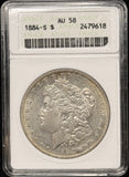 1884-S  Morgan Silver Dollar, AU58 ANACS Soapbox. (25698)