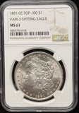 1891-CC Vam-3 Spitting Eagle Morgan Silver Dollar, MS61 NGC. (25708)