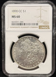 1890-CC Morgan Silver Dollar, MS60 NGC. (25714)