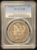 1893-S Morgan Silver Dollar, VG08 PCGS. (25728) Tough Straight Grade