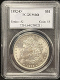 1892-O Morgan Silver Dollar, MS64 PCGS. (25732)