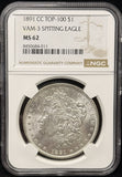 1891-CC Vam-3 Spitting Eagle Morgan Silver Dollar, MS62 NGC. (25738)