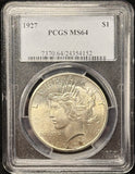 1927-P Peace Silver Dollar, MS64 PCGS. (25742)