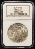1924-S Peace Silver Dollar, MS61 NGC. (25752)