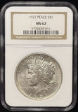 1921-P Peace Silver Dollar, MS62 NGC. (25756)