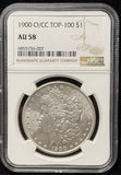 1900-O/CC Morgan Silver Dollar, AU58 NGC. (25762)