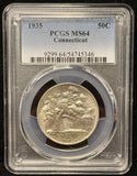 1935-P Connecticut Commemorative Half Dollar, MS64 PCGS (25772)