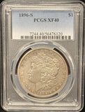 1896-S Morgan Silver Dollar, XF40 PCGS, (25828)