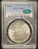 1902-P Morgan Silver Dollar, MS63 PCGS+CAC, (25832)