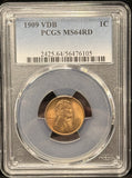 1909-P VDB Lincoln Wheat Cent, MS64RD PCGS (25842)