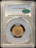 1872-P Indian Head Cent, MS64RB PCGS+CAC (25850)
