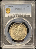1934-D Walking Liberty Half Dollar, MS66 PCGS GS (25872)