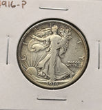 1916-P Walking Liberty Half Dollar, Nicely Circulated. (25892)