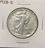 1928-S Walking Liberty Half Dollar, Nicely Circulated. (25902)