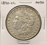 1890-CC Morgan Silver Dollar. Nice AU. (25972)
