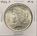 1925-P Peace Silver Dollar, Choice Uncirculated, (26009)