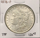 1878-P 7-TF Morgan Silver Dollar, AU/UNC, (26257)
