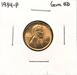 1934-P Lincoln Wheat Cent, Gem Uncirculated Red. (26262)