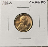 1939-S Lincoln Wheat Cent, Gem Uncirculated Red. (26298)