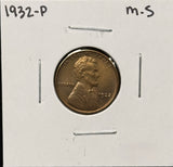1932-P Lincoln Wheat Cent, Uncirculated Details. (26306)