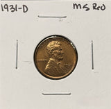 1931-D Lincoln Wheat Cent, Choice Uncirculated Red. (26310)