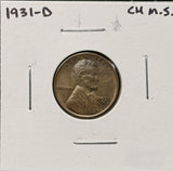 1931-D Lincoln Wheat Cent, Choice Uncirculated BN. (26312)
