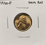 1930-P Lincoln Wheat Cent, Gem Uncirculated Red. (26322)