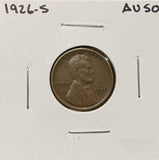 1926-S Lincoln Wheat Cent, AU50. (26344)