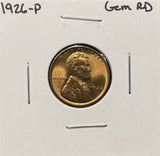 1926-P Lincoln Wheat Cent, Gem Uncirculated Red. (26350)