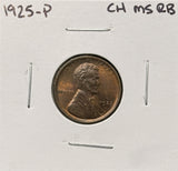 1925-P Lincoln Wheat Cent, Choice Uncirculated Red/Brown. (26356)