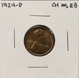 1924-P Lincoln Wheat Cent, Choice Uncirculated R/B. (26362)