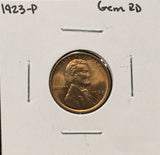1923-P Lincoln Wheat Cent, Gem Uncirculated Red. (26366)