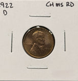 1922-D Lincoln Wheat Cent, Choice Uncirculated Red. (26368)