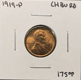 1919-P Lincoln Wheat Cent, Choice Uncirculated Red. (26384)