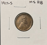 1917-S Lincoln Wheat Cents, Choice Uncirculated R/B. (26392)