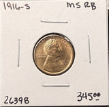 1916-S Lincoln Wheat Cents, Choice Uncirculated R/B . (26398)