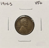 1914-S Lincoln Wheat Cents, Nicely Circulated. (26412)