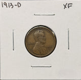 1913-D Lincoln Wheat Cents, Nice XF. (26418)
