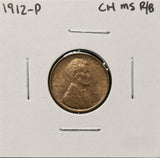 1912-P Lincoln Wheat Cents, Choice Uncirculated R/B. (26428)
