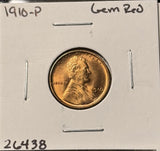 1910-P Lincoln Wheat Cents, Gem Uncirculated Red. (26438)