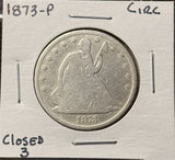 1873-P Seated Liberty Half Dollar, Ave. Circulated (26507)
