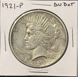 1921-P Peace Silver Dollar, AU Details, (26558)