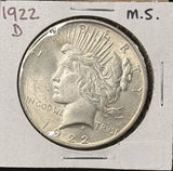 1922-D Peace Silver Dollar, Nice Uncirculated, (26562)