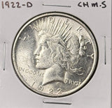 1922-D Peace Silver Dollar, Choice Uncirculated, (26564)
