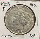 1923-D Peace Silver Dollar, Nice Uncirculated, (26570)