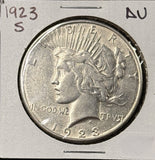 1923-S Peace Silver Dollar, Choice AU+, (26574)