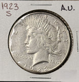 1923-S Peace Silver Dollar, Choice AU+, (26576)