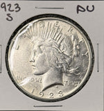 1923-S Peace Silver Dollar, Choice AU+, (26578)