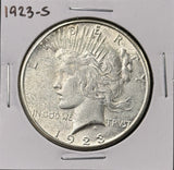 1923-S Peace Silver Dollar, Choice AU+, (26580)